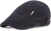 [Katutude] Men's Newsboy Flat Cap Breathable Summer Cabbie Hat Cotton Gatsby Hat Ivy Cap Adjustable Beret Driving Hat