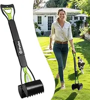 iPetba 80cm Extra Large Dog Pooper Scooper, Foldable Long Handle Portable Pet Poop Picker, Durable Spring Waste Pick Up Shovel Great for Lawns Dirt Grass