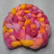 USA Hand Dyed Painted Med Wool Combed Top Roving Spinning Felting Baby Dumpling