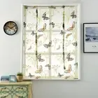 Roman Blind Short Useful Short Flower Pattern Curtain Thin