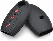 3 Buttons Silicone Car Key Case Remote Fob Cover, for Nissan, for Qashqai, Pulsar, March 370Z, for Micra, Juke Note, Tiida NV200 Leaf, Cube Silicone Car Key Fob