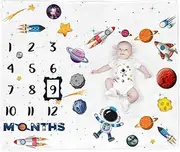 Space Baby Stuff Rocket Baby Month Blanket for Newborn - Photo Taken Blanket with 2 Frame B35-1
