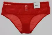 NWT DKNY DK5085 "Lace and Mesh" Lightweight Bikini Hipster Panty Red "Flame", L