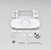 New Replacement PSP 3000 Console Full Housing Shell Cover with Button Screws Set -White.