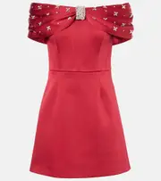 [Rebecca Vallance] Rebecca Vallance Carmella embellished satin minidress UK 14 red