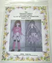 Patchwork Pansy's Doll Dress Pattern SP48 FUNKY FUN for 16" Serendipity BJD