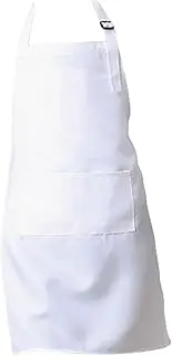 Folpus Kids Apron Children's Chef Apron with Pocket, Unisex Kitchen Garden Bib Apron Painting Cooking Baking Apron for Girls Boys, L White