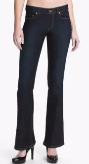 NWT PAIGE Sz25 TRANSCEND SKYLINE BOOT-LEG MIDRISE STRETCH DENIM BLUE VISTA