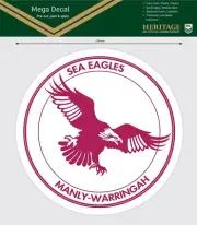 620489 MANLY SEA EAGLES NRL TEAM HERITAGE MEGA DECAL CAR SPOT STICKER