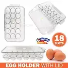 Clear Fridge 18 Slots Egg Storage Container Case Plastic Tray Rack Refrigerator