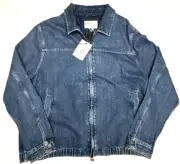 Ted Baker Mens Size 6 2Xl Harrington Style Relaxed Fit Denim Jacket Bomber