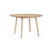 Delgado Scandinavian Modern Wooden Round Kitchen Dining Table 120cm - Oak veneer