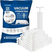 Pack of 10 Vacuum Storage Bags (3Jumbo,3Large, 2Medium, 2Small) with Free HandPump, Compression Bags Perfect for Clothes Duvets and Travel best vacuum sealer bags (10, multi)