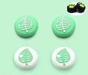 6PCS Silicone Cute Thumb Grip Caps Cover Ergonomic Joystick Caps Analog Thumb Stick Caps for Switch NS Joy Con/Switch Lite Controller-Leaves
