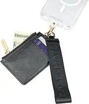 Case-Mate Phone Charm with Detachable Keychain Wallet (Credit Card Holder) - Hands-Free Phone Strap - Phone Wristlet Wallet for Women - for iPhone 14 Pro Max / 13 Pro Max / 12 Pro Max / 11 - Black