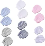 [VALICLUD] Mittens 6 Pack Newborn Winter Gloves Protective Mittens for Baby Girl Newborn