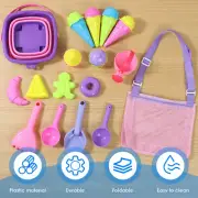 Kids Beach Sand Toy Set Collapsible Silicone Sand Buckets with Mesh Bag xikvg