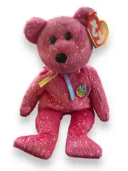 Ty Beanie Baby Decade Bear Hot Pink (2003 Bear) Beanie Babies w Tag