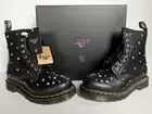 #2 DOC DR MARTENS 1460 SWAROVSKI CRYSTALS BLACK LEATHER BOOTS BRAND NEW SIZE 5UK