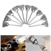 10pc Stainless Steel Wire Brush Set Dremel Tool Rotary Die Grinder Removal Wheel