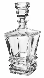 Barski European Crystal-Square Whiskey/Liquor Decanter-layered Glass Design