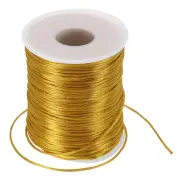 109Yard Nylon Satin Cord 1.5mm Beading String Braided Rope Gold