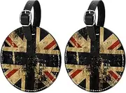 [WOSHJIUK] 2-Pc,Luggage Tag,Bag Tags for Luggage,Travel Suitcase Tags,England Flag Banner