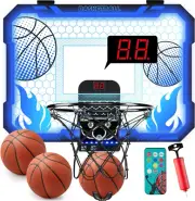 Indoor Basketball Hoop for Kids with 7 Colors Led Lights Mini Basketball Hoop wi