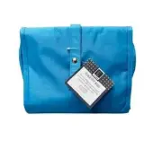 Lot of 24 Roll Up Toiletry Bags in Blue, Black. Snap On. 29.25 in. x 9.25 in.