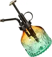 MINAOLULUS Hand Pressure Glass Watering Bottle Vintage Embossed Plant Mister Gradient Watering Can for Gardening for Succulent Flower Care