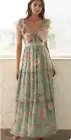 NWT House of Harlow Patchwork Floral Print V Neck Tiered Maxi Dress Medium