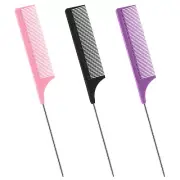 Rat Tail Comb Set, 3Pcs Carbon Fiber Hair Combs for Salon, Hair Styling, Parting
