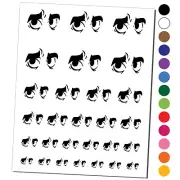 Worried Cartoon Eyes Looking to the Side Temporary Tattoo Water Resistant Set