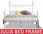 JULIA KING SINGLE DOUBLE QUEEN KING SIZE WHITE METAL BED FRAME
