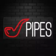 Pipes Sign for Business Displays | LED Flex Neon | 32"W x 13"H x 1"D