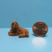 Dollhouse Miniature Small Laying Cocker Spaniel B0416