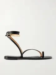 [AMANU] AMANU - The Kalahari Embellished Leather Sandals - Black - US12 US 12 Black