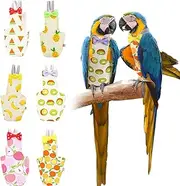 6 Pieces Bird Diapers, Washable Reusable Parrots Nappy with Waterproof, Bird Flight Suit Diaper Inner Layer Parrot Nappy Clothes for Parakeet Parrot Mini Macaw Budgie Canary(Medium)