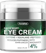 4% Niacinamide Eye Cream Dark Circles - Anti Aging Eye Repair Cream Reduces Puffiness & Dark Circles | Caffeine, Squalane and Peptides Treatment | Anti-Aging Moisturizing Cream (50g) - Fragrance-Free, Dermatologist Tested