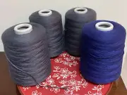 Lot of 4 Gruschwitz Tega NM 14/8 Sewing Thread Yarn Charcoal Gray Grey Blue