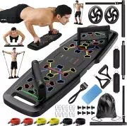 Portable Push up Board,Pilates Bar,20 Fitness Access.,Resistance Bands & Ab Roll