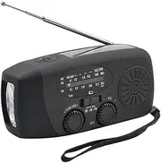 Emergency Hand Crank Radio with LED Flashlight for Emergency AM/FM Portable Weather Radio Dynamo Radio with 2000mAh Power Bank Phone USB d & Solar Power for Camping Emergency