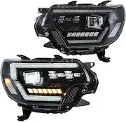 LED Headlights Assembly Compatible For Toyota Tacoma 2012-2015 Dual Beam ProjectorDriver Side Passenger Side