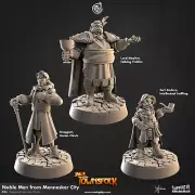 Towns Folk, Nobel Men, set of 3 Miniatures designed for Dungeons & Dragons other
