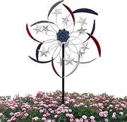 Garden Wind Spinners - 360 Degrees Swivel Metal Wind Sculptures - Sculptures Decorative Yard Windmill Whirligig Metal Patio Art Decor for Farm