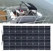 1pcs 400W Flexible Solar Panel Kit for Boat, 12V Solar Battery Charger with 40A Waterproof Charge Controller & MC4 Interface, Used for Yacht, RV, Cabin