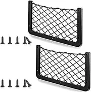 2Pcs 36 x 18 cm Frame Car Storage Net Bag Phone Holder Pocket Organizer Framed Mesh Net Pocket with Screws for Car Boat
