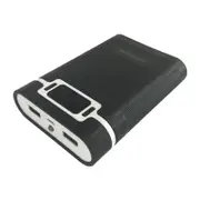 4x18650 Battery Dual USB LED Display Charger Power Bank Case Box DIY Kit BLACK COLOUR
