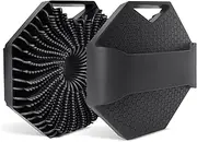 Winmany Silicone Body Scrubber Shower Brush with Handles for Men Women Bath Exfoliating Brushes Scrub Cleansing Loofah Shower and Scalp Massager Brush(Black)