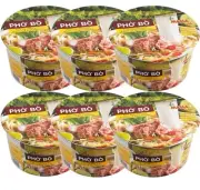 MAMA PHO BO Vietnamese Instant Beef Flavour Rice Noodle Bowl Noodle Soup 65g x 6